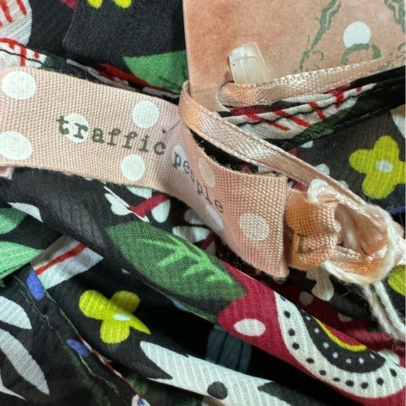 NWT Traffic People Floral Fringe Maxi Dress, Black, Multi, Size XL - Picture 10 of 16